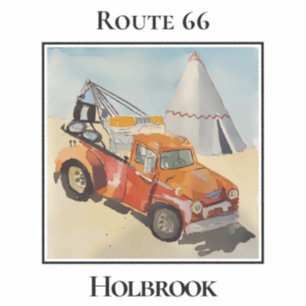 Wrecker and TeePee, Route 66, Holbrook Arizona Sticker