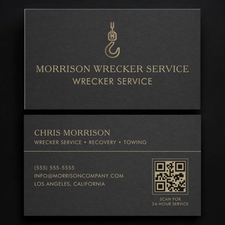 Wrecker Service QR Code Business Card