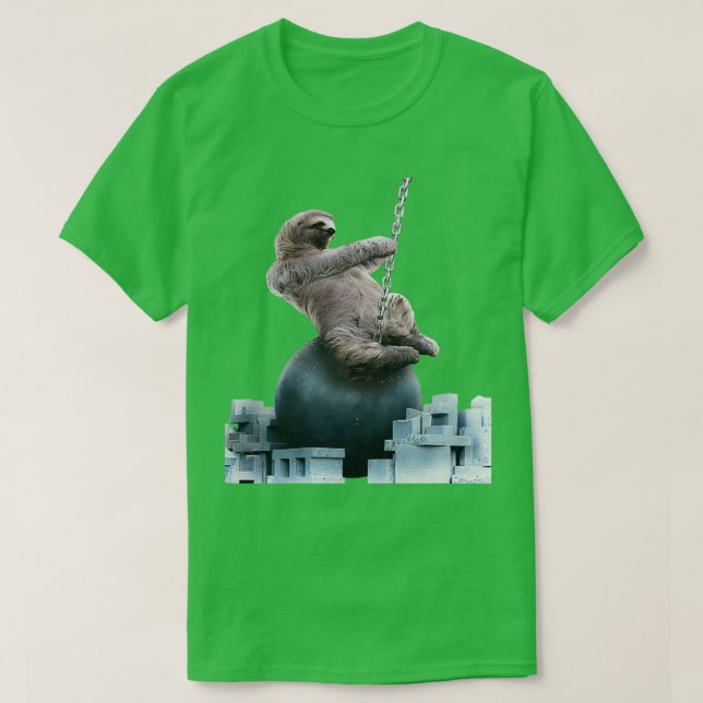 Wrecking Ball Sloth T-Shirt (Design Front)
