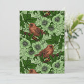 Wren and hellebore, light green (Standing Front)