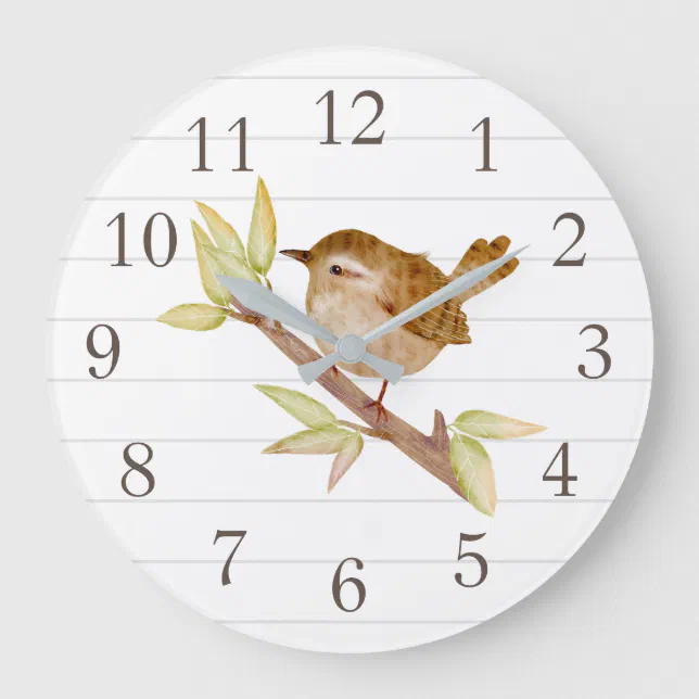 Wren Bird Home Decor Wall Clock | Zazzle