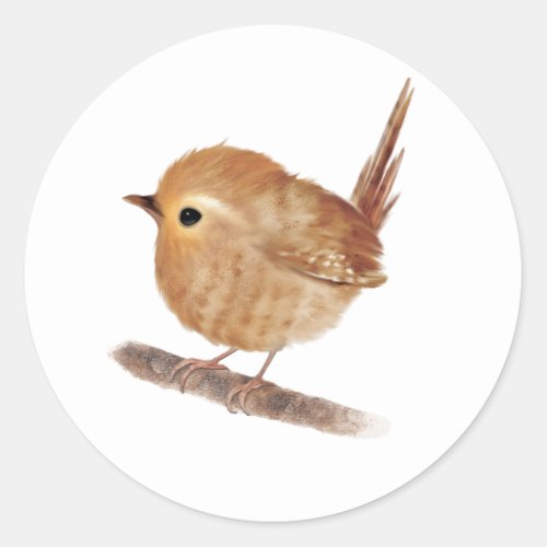 Wren Bird Personalized  Classic Round Sticker