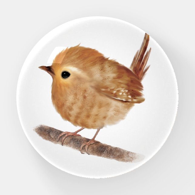 Wren Bird Personalized  Paperweight (Front)