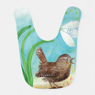 Wren Bird Sing at Dawn In the Spring   Baby Bib