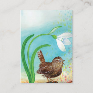 Wren Bird Sing at Dawn In the Spring Enclosure Card