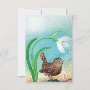 Wren Bird Sing at Dawn In the Spring  Note Card