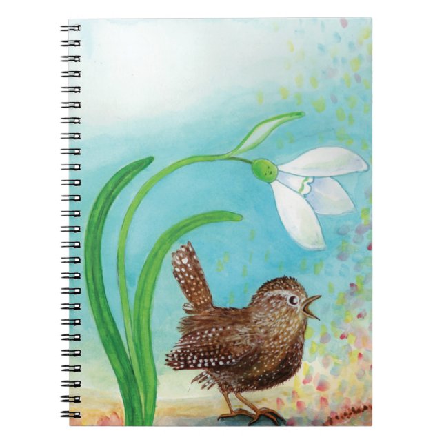 Wren Bird Sing at Dawn In the Spring  Notebook (Front)