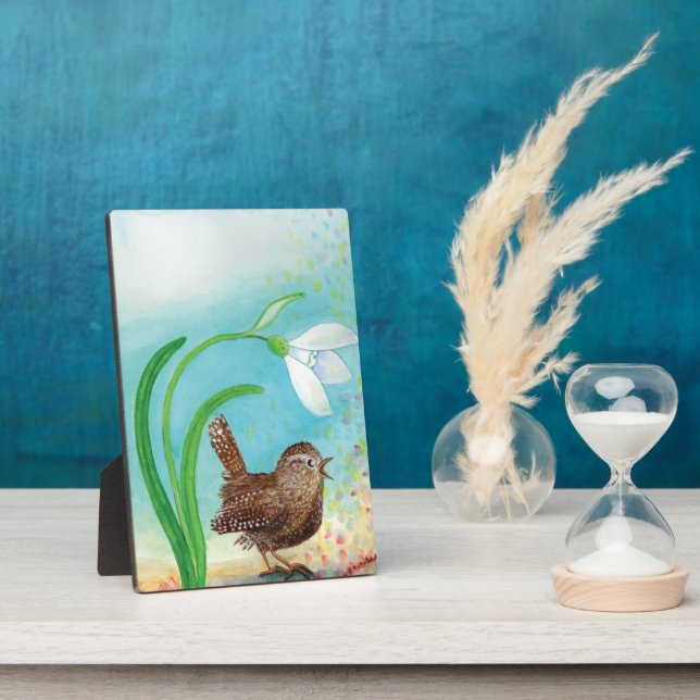 Wren Bird Sing at Dawn In the Spring  Plaque (Side)