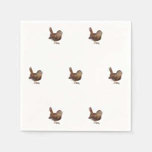 Wren Bird singing loud and beautiful song    Napkins