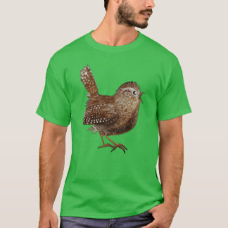 Wren Bird singing loud and beautiful song retro T-Shirt