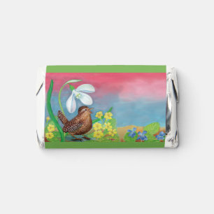 Wren Bird & Snowdrop & Spring  Hershey's Miniatures