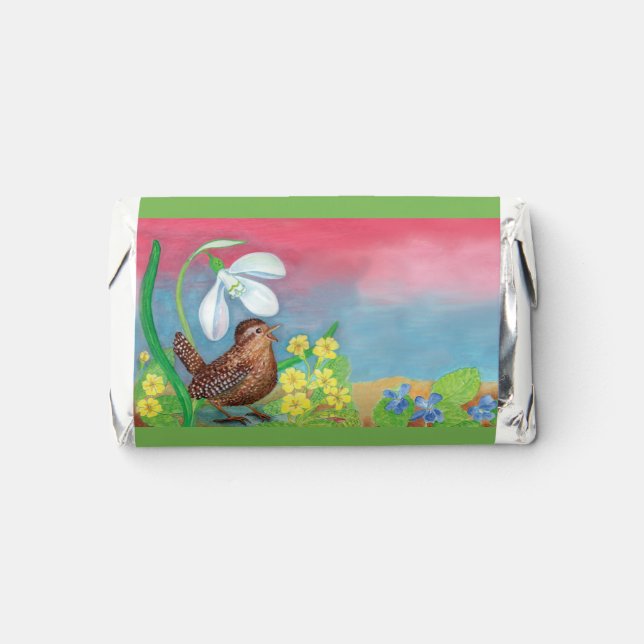 Wren Bird & Snowdrop & Spring  Hershey's Miniatures (Front)