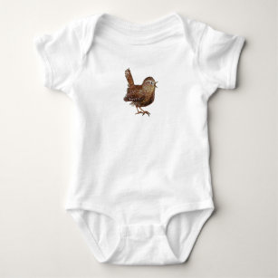 Wren Bird (Troglodytes Troglodytes) Baby Bodysuit