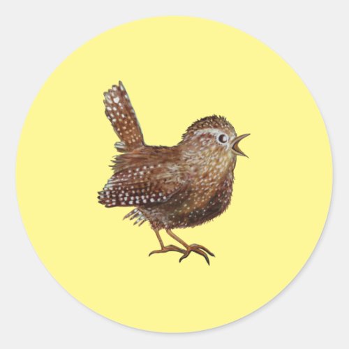 Wren Bird Troglodytes Troglodytes   Classic Round Sticker
