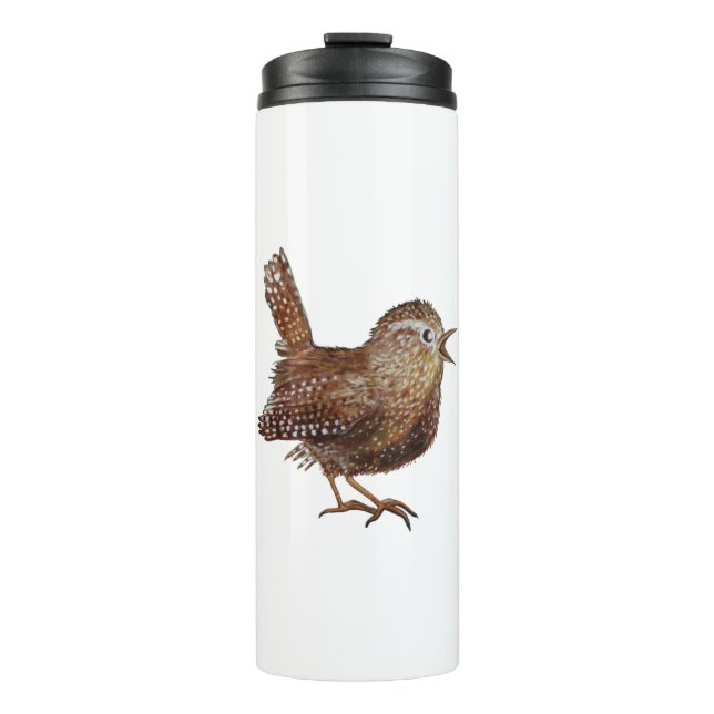 Wren Bird (Troglodytes Troglodytes) Illustration  Thermal Tumbler (Front)