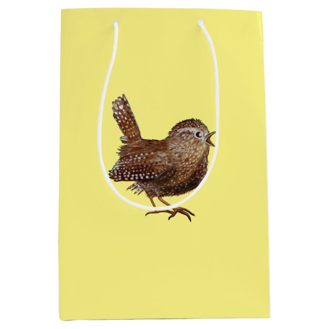 Wren Bird (Troglodytes Troglodytes)   Medium Gift Bag (Front)