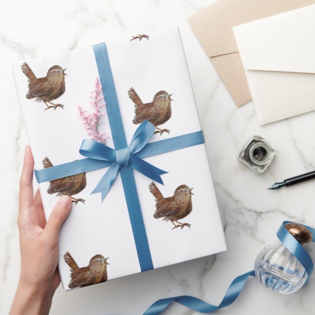 Wren Bird (Troglodytes Troglodytes)   Wrapping Paper (Gifting)