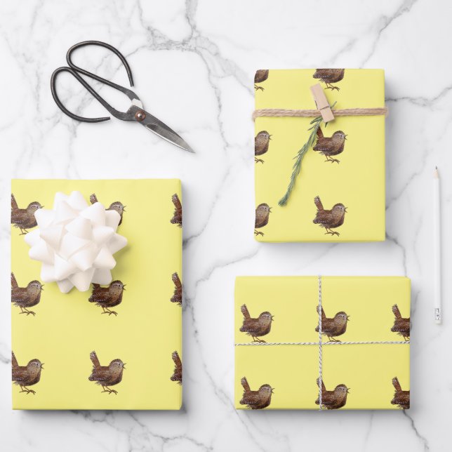 Wren Bird (Troglodytes Troglodytes)   Wrapping Paper Sheets (Front)