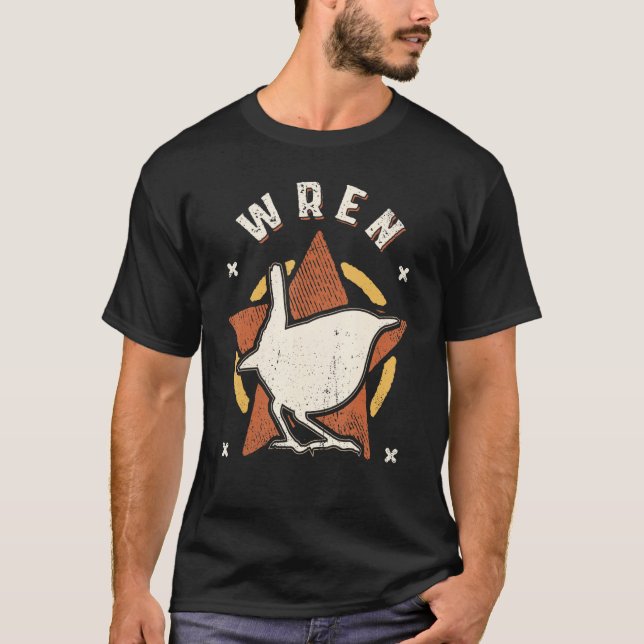 Wren Bird Vintage Retro Classic Animal T-Shirt (Front)
