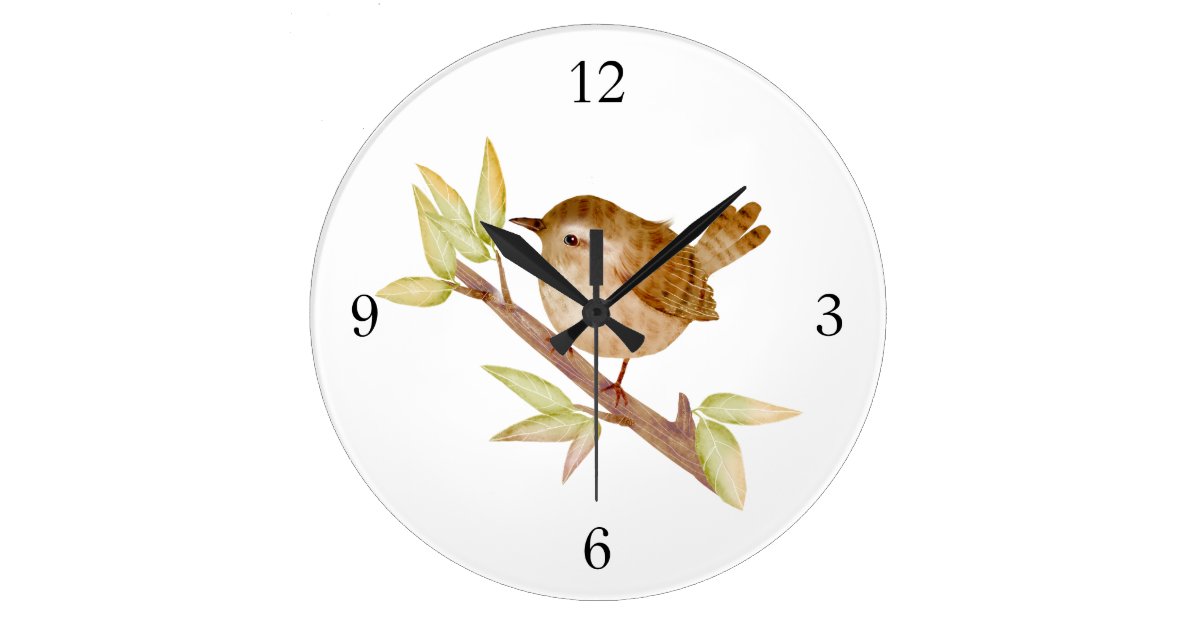 Wren Bird Wall Clock | Zazzle.com