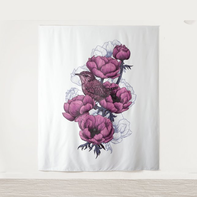 Wren bouquet tapestry (Front)