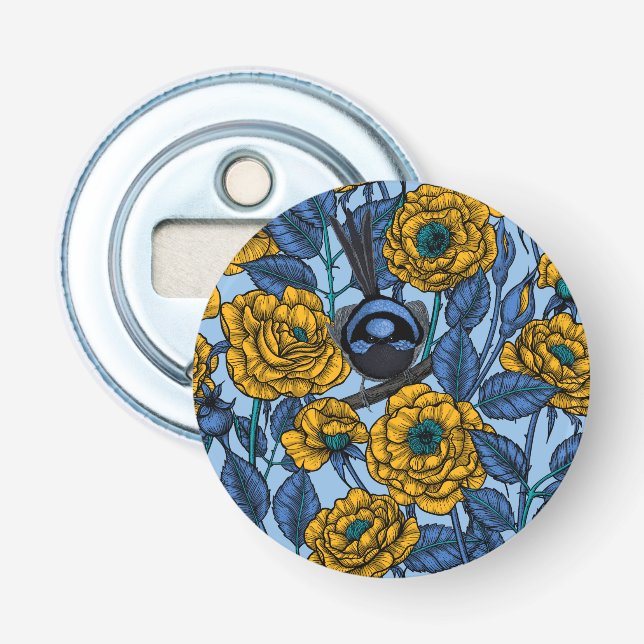 Wren in the roses bottle opener (Front)