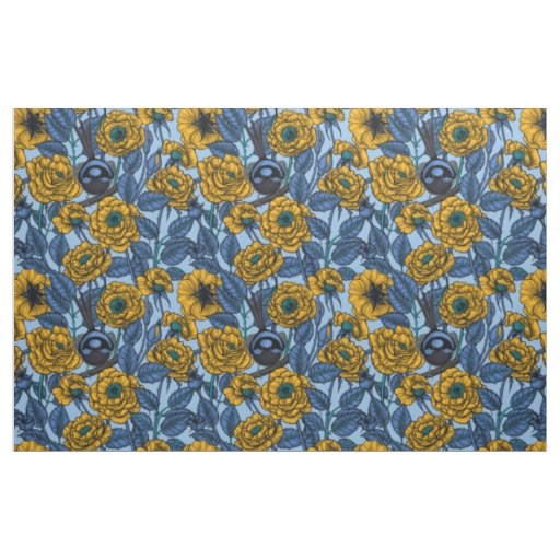 Wren in the roses fabric