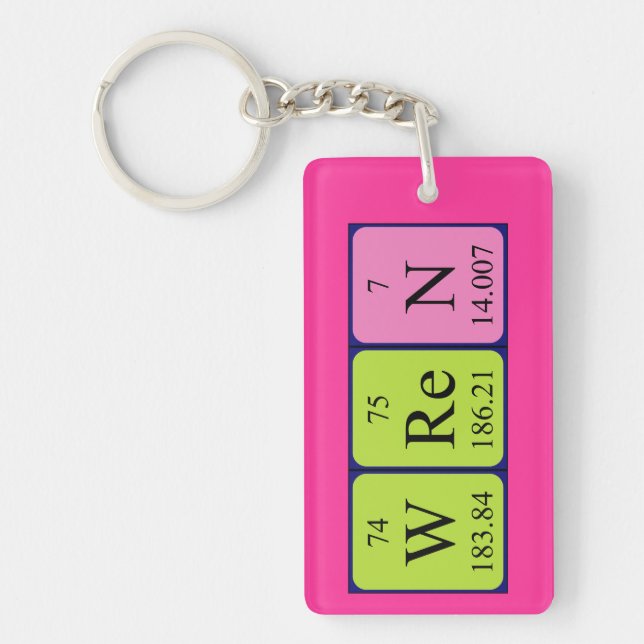 Wren periodic table name keyring (Front)