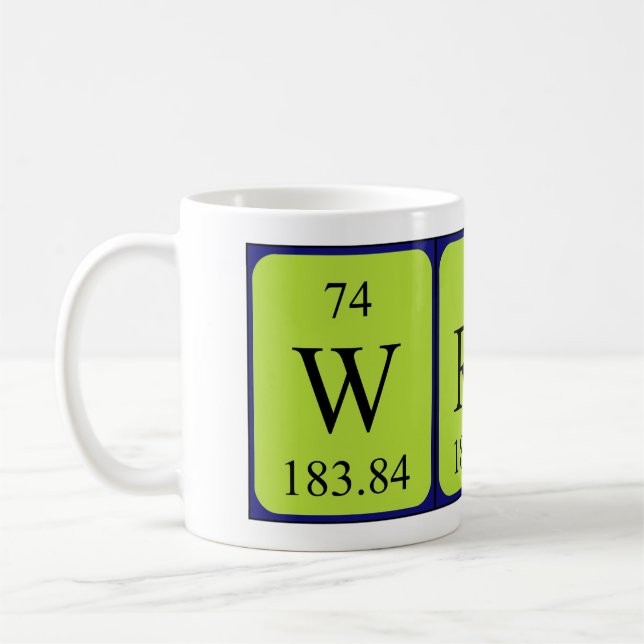 Wren periodic table name mug (Left)