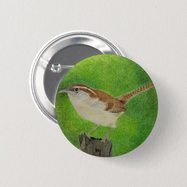 Wren Pinback Button (Front & Back)