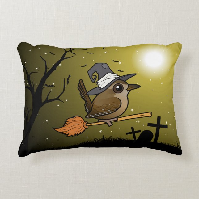 Wren Witch Decorative Pillow (Front)