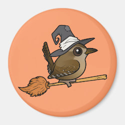 Wren Witch Round Magnet