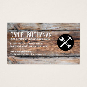 Wrench and Hammer Wood Panel Background