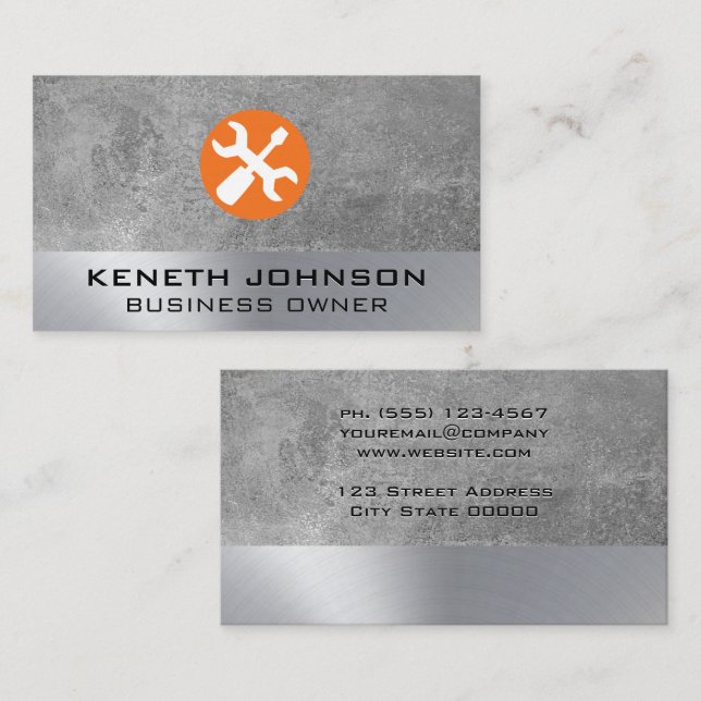 Wrench and Screw Driver Hardware Tools Business Card (Front/Back)