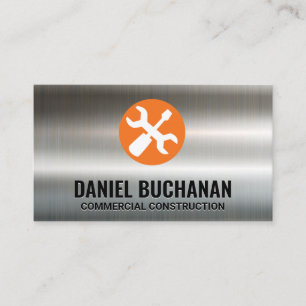 Wrench and Screw Driver Metallic Background Business Card