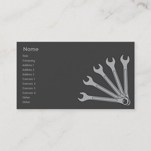 Customizable Wrench - Business Business Cards