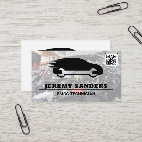 Wrench Car  Auto Services  Engine Bay  QR Code  Business Card