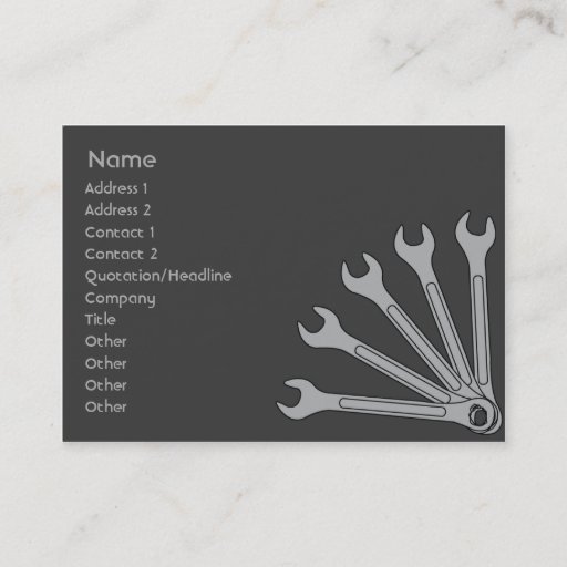 Customizable Wrench - Chubby Business Card Template