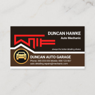 Wrench Garage Rooftop Auto Car Repairs Business Card