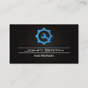 Wrench Gear Logo Carbon Fiber Pattern Business Card