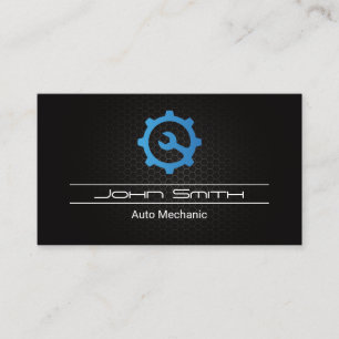 Wrench Gear Logo    Carbon Fiber Pattern Business Card