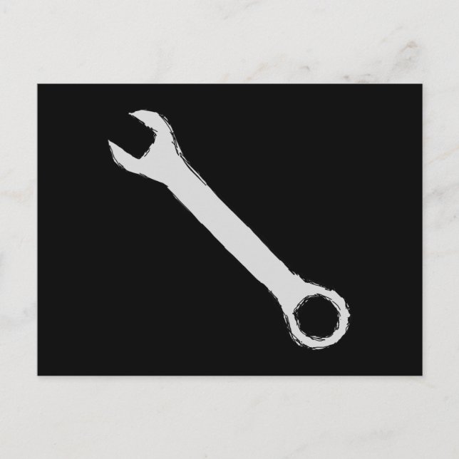 Wrench. Gray and Black. Spanner. Postcard (Front)