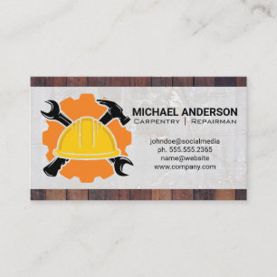 Wrench Hammer Construction Blue Collar Business Card