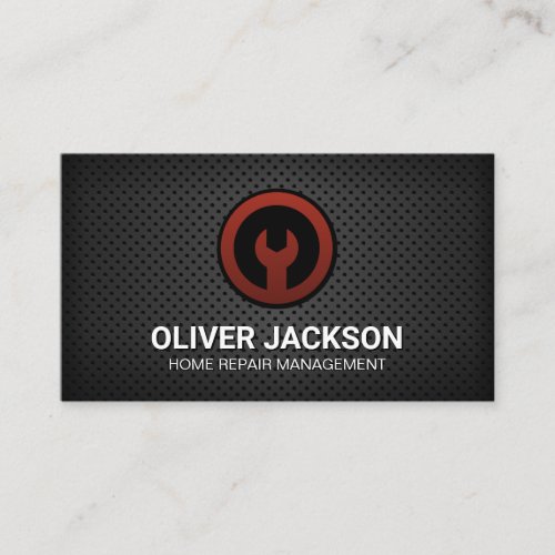 Wrench Icon  Perforated Mesh Business Card