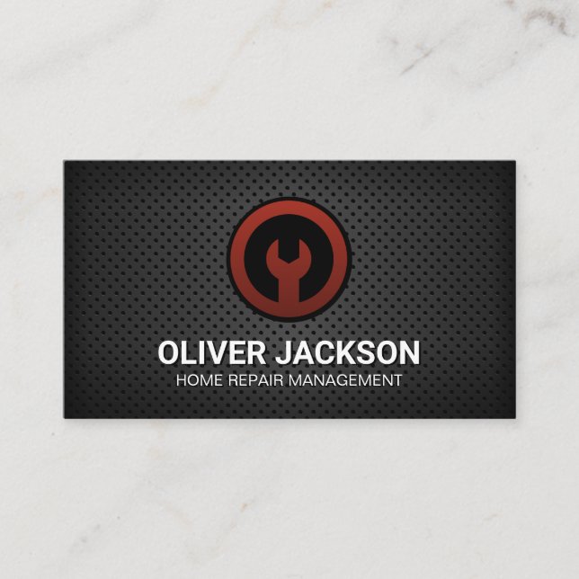 Wrench Icon | Perforated Mesh Business Card (Front)