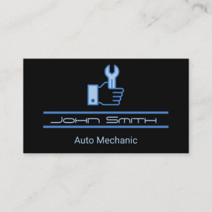 Wrench in Hand Carbon Fiber Pattern Business Card