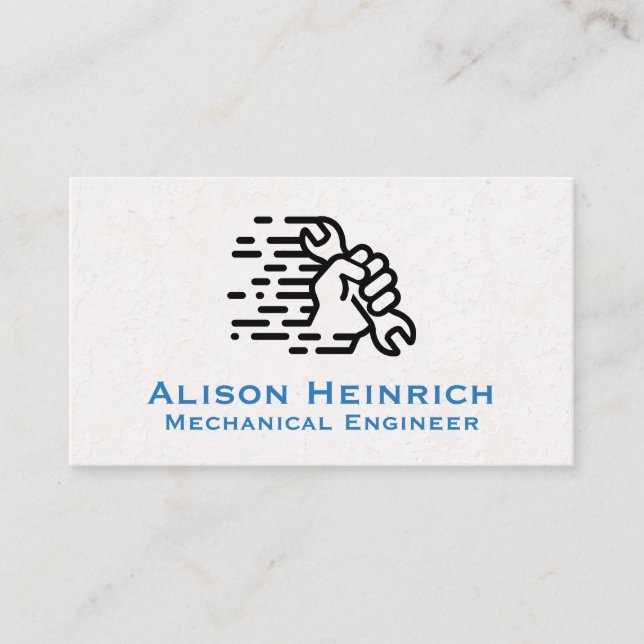 Wrench in Hand Logo Business Card (Front)