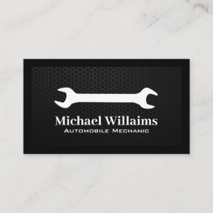 Wrench Logo Carbon Fiber Background Business Card