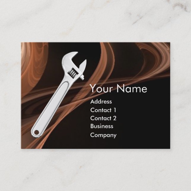 WRENCH METAL MECHANICS,PLUMBERS BUSINESS CARD (Front)