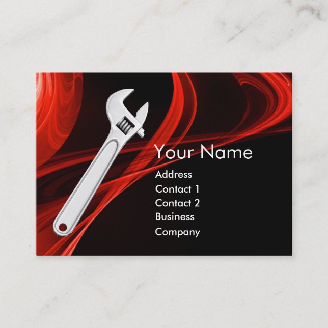 WRENCH METAL MECHANICS,PLUMBERS BUSINESS CARD (Front)